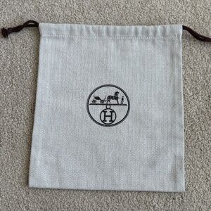 Authentic Hermes Herringbone Tweed Drawstring Storage Dust Bag 9.25 x 10.5